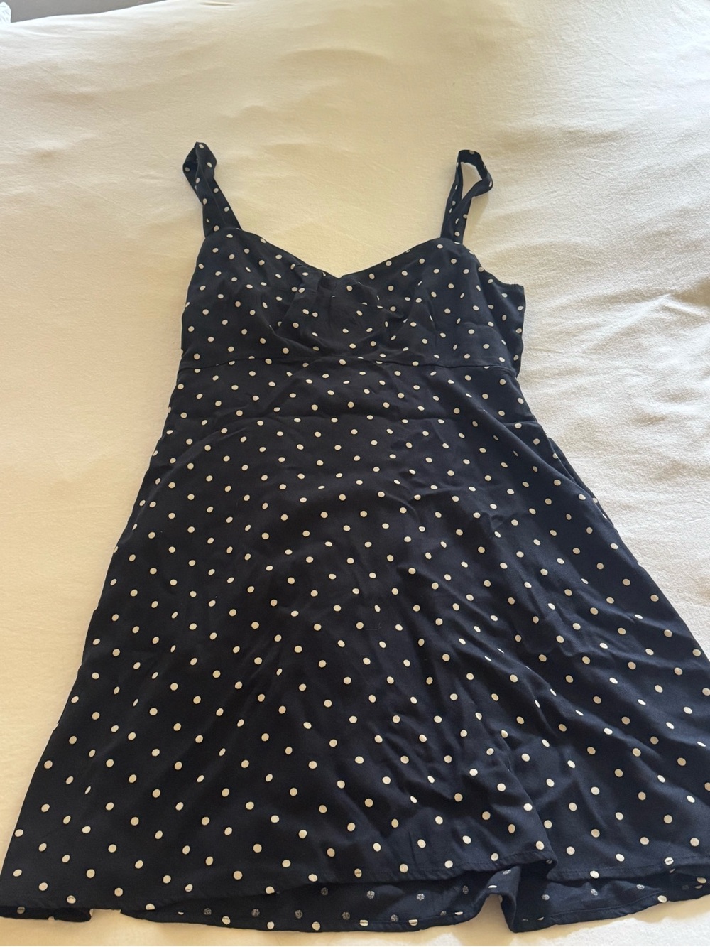 Old Navy Navy and White Polka Dot Slip